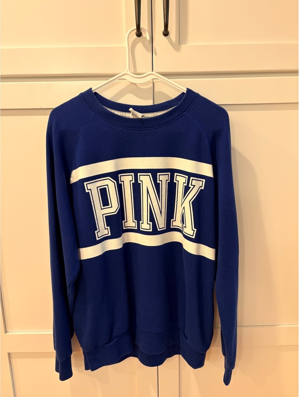 Victoria's Secret PINK Blue Crewneck Sweatshirt Medium